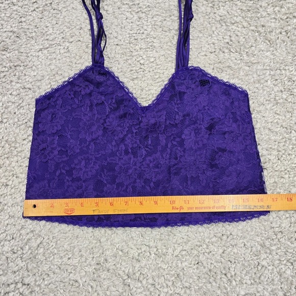 Vintage Victorias Secrets Tank Top Cami Size P Purple Lace Crop Whimsigoth Fairy - Picture 9 of 11